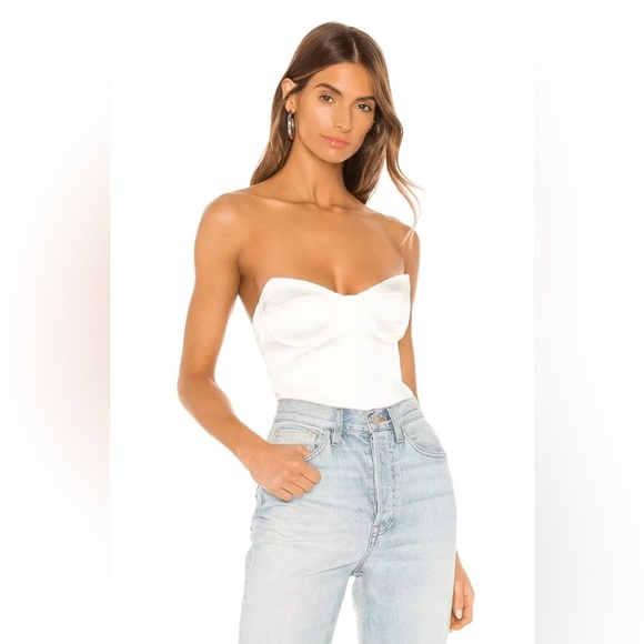 NEW! Revolve H:ours Tabitha Bodysuit Satin Corset White SZ S - Picture 11 of 11